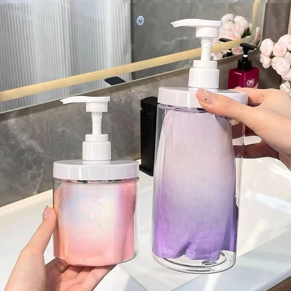 Wide Large Mouth Press Refill Clear Bottle Multi-use Liquid Dispenser For Bathroom Hand Soap Shampoo Supplies