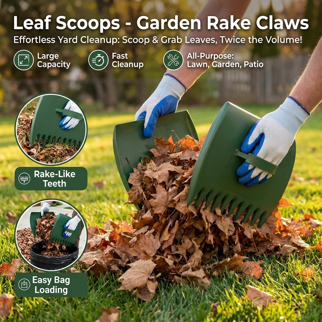 2pcs outdoor leaf clip gardening plastic leaf rake collect garden fallen leaves rake garden tools garden maple leaves