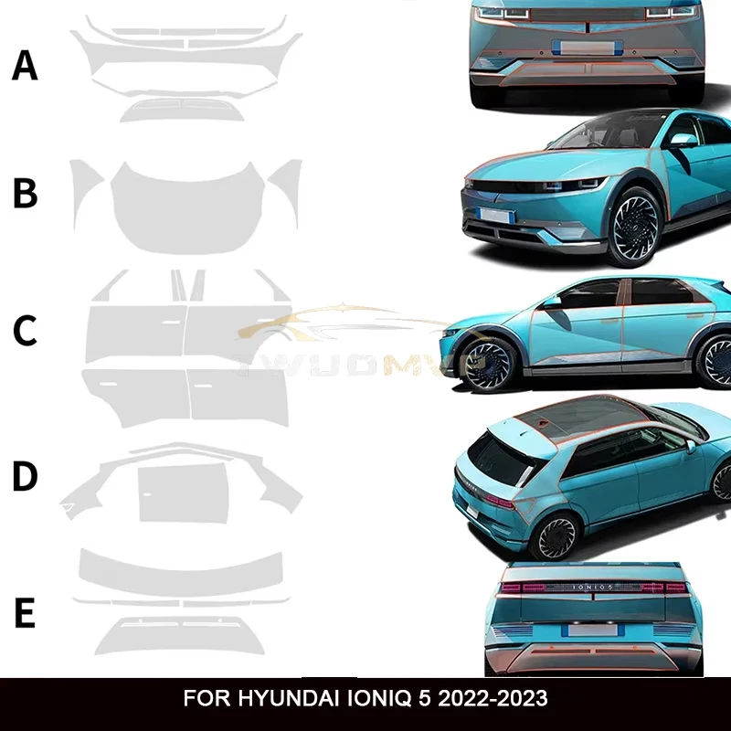 

FOR HYUNDAI IONIQ 5 Car Sticker 2022-2023 Paint Protection Film Clear Bra PPF Anti Scratch PreCut Car Body Film Cover