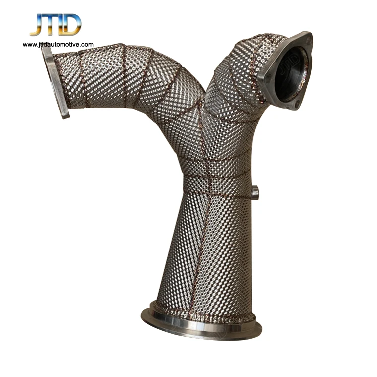 

High flow stainless steel exhaust downpipes with heat shield for AUDI S4 S5 B9 downpipe Catless