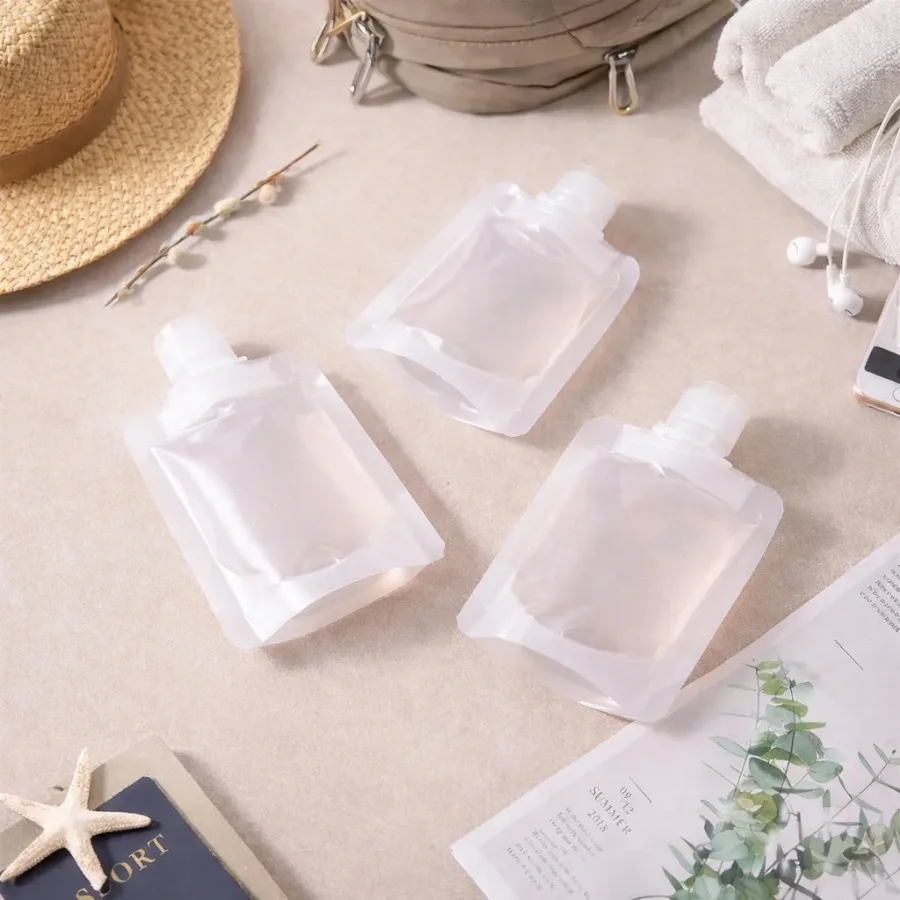 5er-Pack Reise-Toilettentaschen | 30/50/100ml Nachfüllbare Behälter | Auslaufsicher für Shampoo und Lotion | Reise- und Alltagsgebrauch