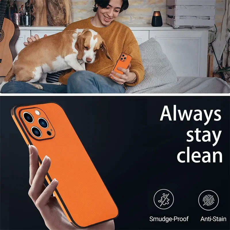 Ultra-thin PU Leather Phone Case For iPhone 14 13 12 11 Pro Max XR XS Max X 13Pro 14 Plus 11 Camera Protection Soft Slim Cover