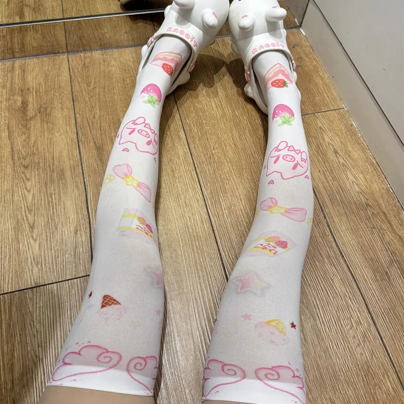 Bas Lolita japonais Y2k pour femmes, mignons, mi-mollet, au-dessus du genou, Anime Cosplay pour filles, chaussettes Kawaii en velours doux