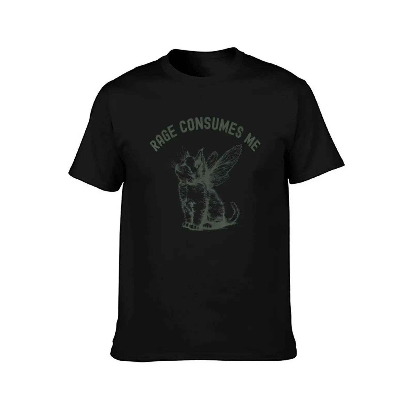 Rage Consumes Me Cat Wing Funny Hilarious Kitten Cat Mom T-Shirt Casual All Match Short Sleeve T-Shirt