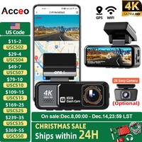 Acceo 4K Dashcam WIFI GPS CAR Video Recorder Dual Lens Support 2.5K Rear Camera Night Vision 24H Parking Monitoring Black Box