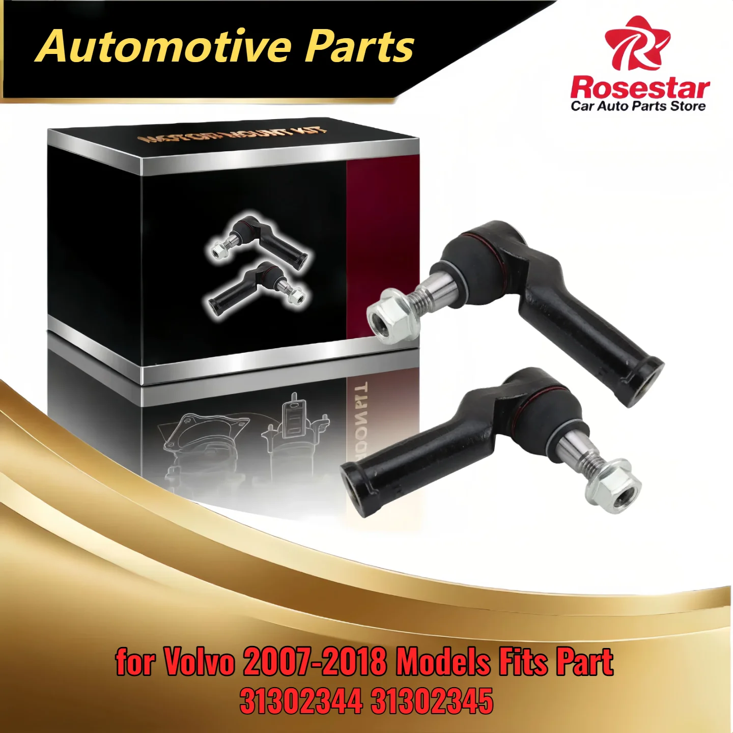 

Front Outer Tie Rod Set by TRQ for Volvo 2007-2018 Vehicles Compatible with 31302344 31302345