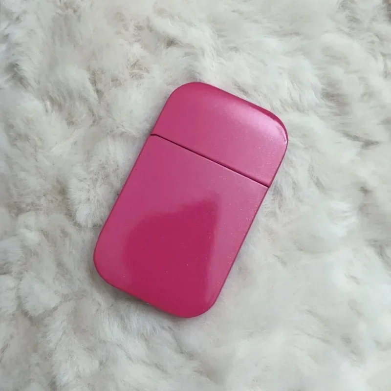 Fashionable Pink Flame Inflatable Lighter with Wind proof Metal Gradient Portable Ultra thin Lighter