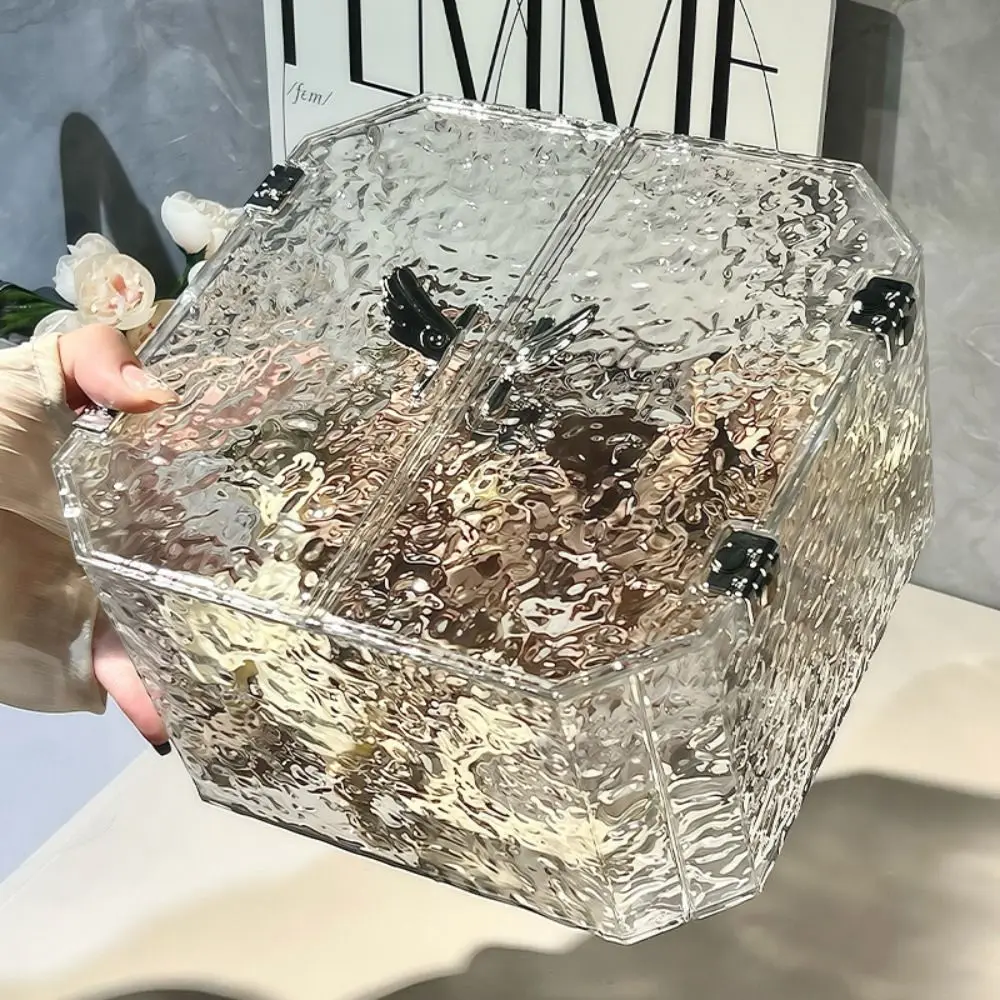 

Water Ripple Hair Accessories Storage Box Light Luxury Dustproof Jewelry Holder Multifunctional Waterproof