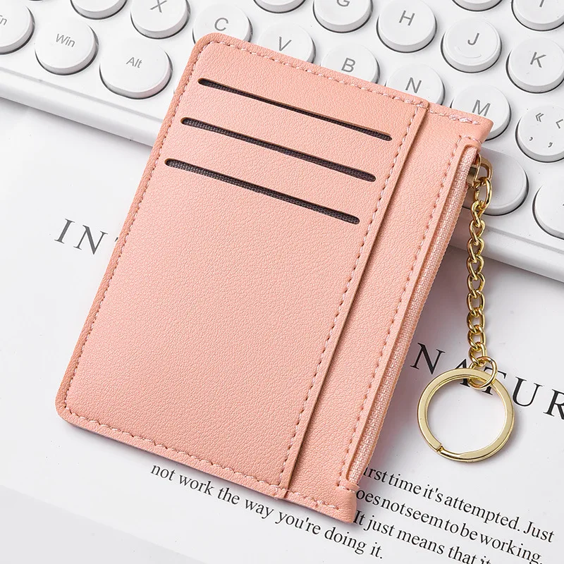 Ultra Thin New Design Women Card Wallet Small Compact Multi Slot Zippered Purse