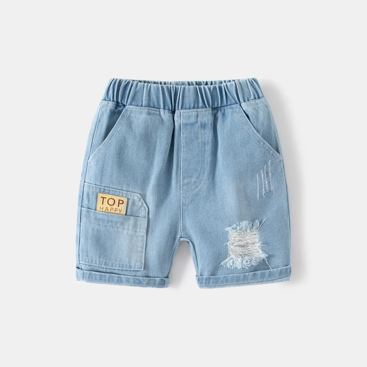 Fashion Boys Denim Shorts Ripped Toddler Kids Girls Knee Length Pants Summer Children's Clothes