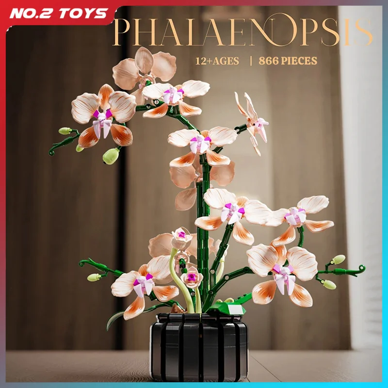 

Mini Plant Orchid Bonsai Building Block Flower Assembly Toy Potted Bouquet Model Brick Home Decoration Kid Adult Christmas Gifts