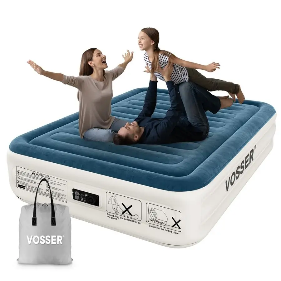 

Air Mattress with Builtin Pump,18Fast amp Easy Inflation Deflation Inflatable Mattress, Foldable Blow Up Mattress with Storage B