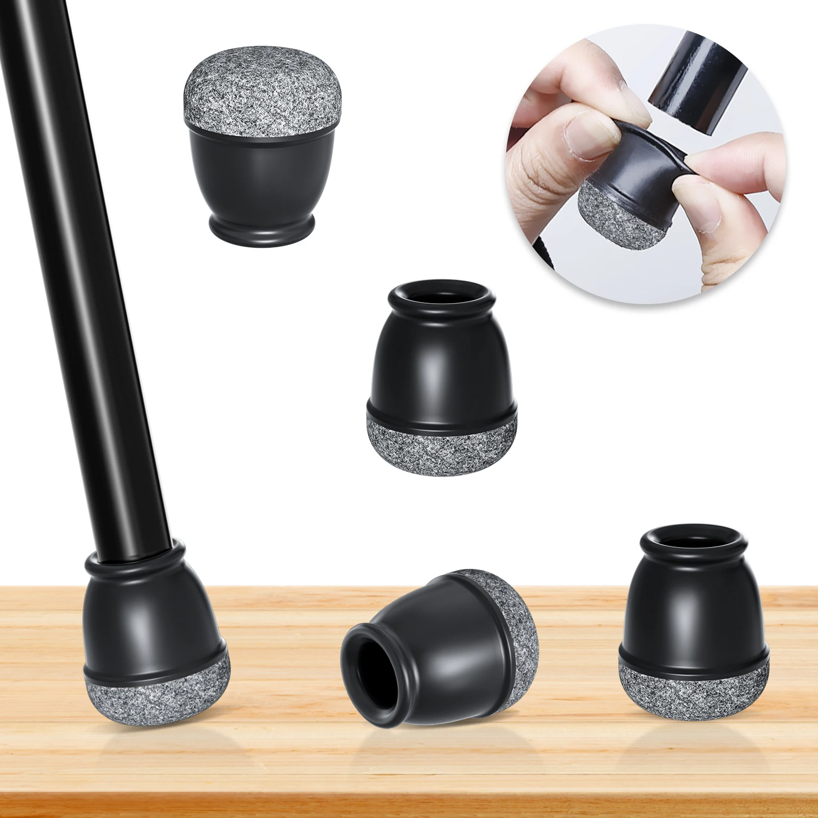 8pcs Round Chair Leg Protectors Foot Cover Diagonal with Thick Wrap Felt Pads Silicone Furniture Table Feet  Protect Floors