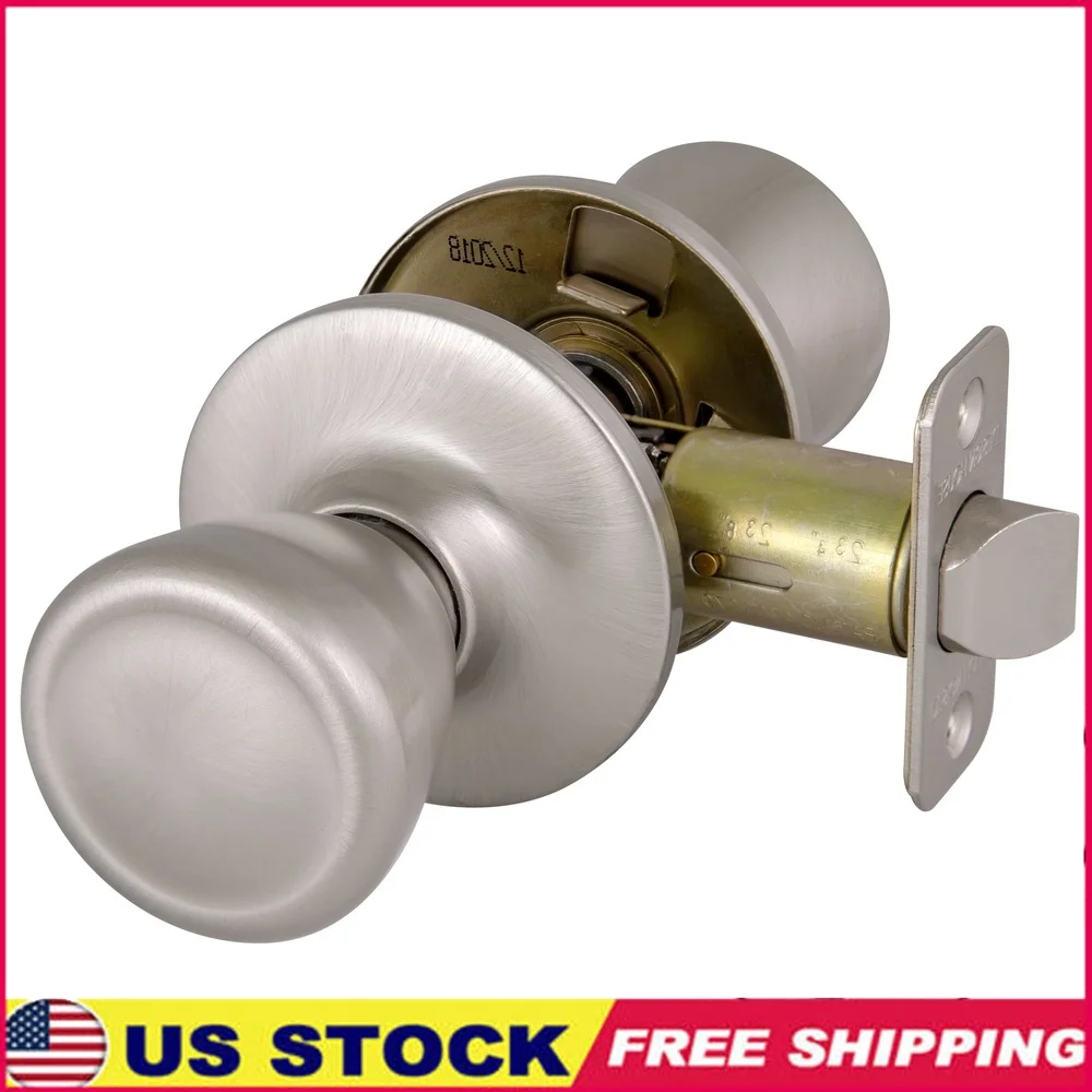 

Satin Nickel Tulip Passage Doorknob Left Right Hand Doors ANSI Grade-3 Residential Security Universal Fit Standard Thickness
