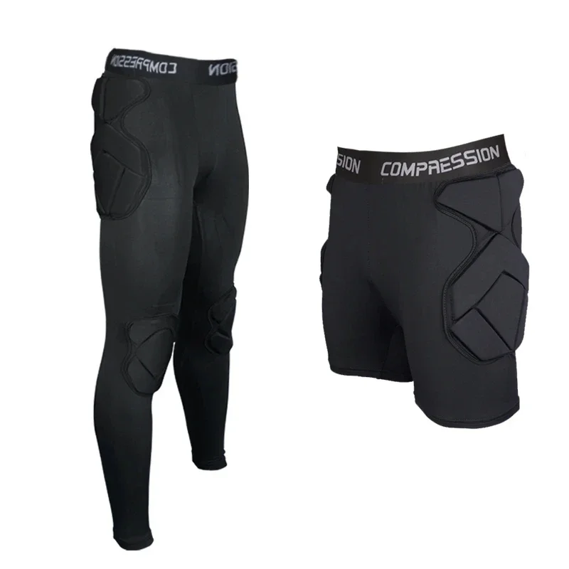 Heren keeper voetbal trainingsbroek shorts kniebeschermer spons keeper rugby voetbalbroek broek scheenbeschermer sportveiligheid