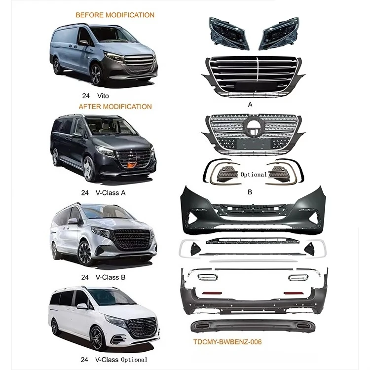 

Vito/V-Class Car Modification Upgrade Body Kit – A/B Style Front & Rear Bumpers Included