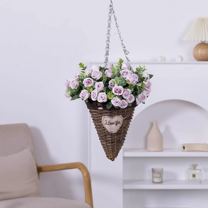 

1Pc Artificial Flowers Home Room Decoration Outdoor Garden Festive Eucalyptu Decorative Plant Wedding Colorful Silk Rose Bouquet