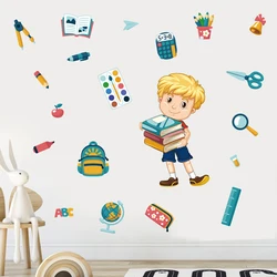 school classroom decoration learning tool wall sticker removable kids room book wall decal