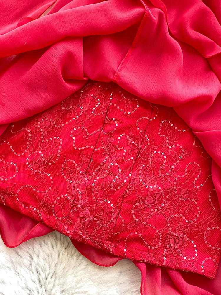 Frauen Kleid Koreanischen Stil Off-Schulter Ärmelloses Verband Kleid Krawatte Slim Fit Gesmokt Midi Kleid für Sommer Urlaub Weibliche DS301