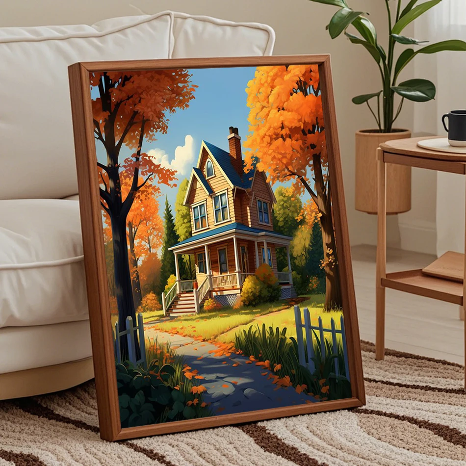 

SDOYUNO Diy Oil Painting By Numbers Landscape Scenery house Canvas Art Painting Adult Coloring Acrylic Handmade Art Supplies Kit