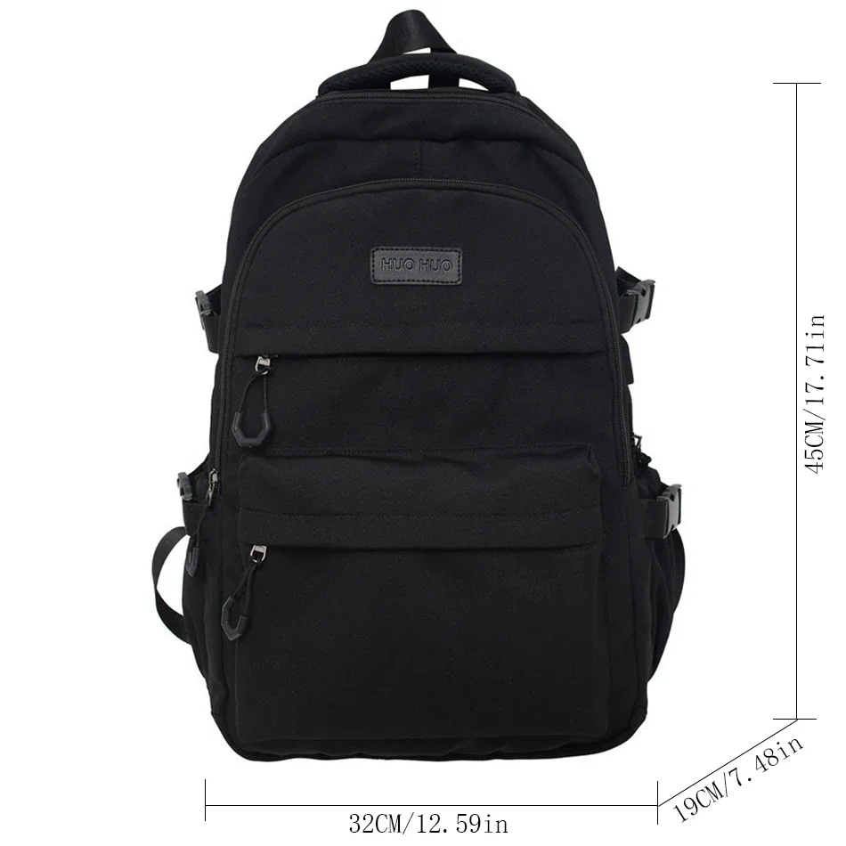 High Quality Large Capacity College Students Middle Students Computer Boy Solid Color Schoolbag Male Junior High School Students