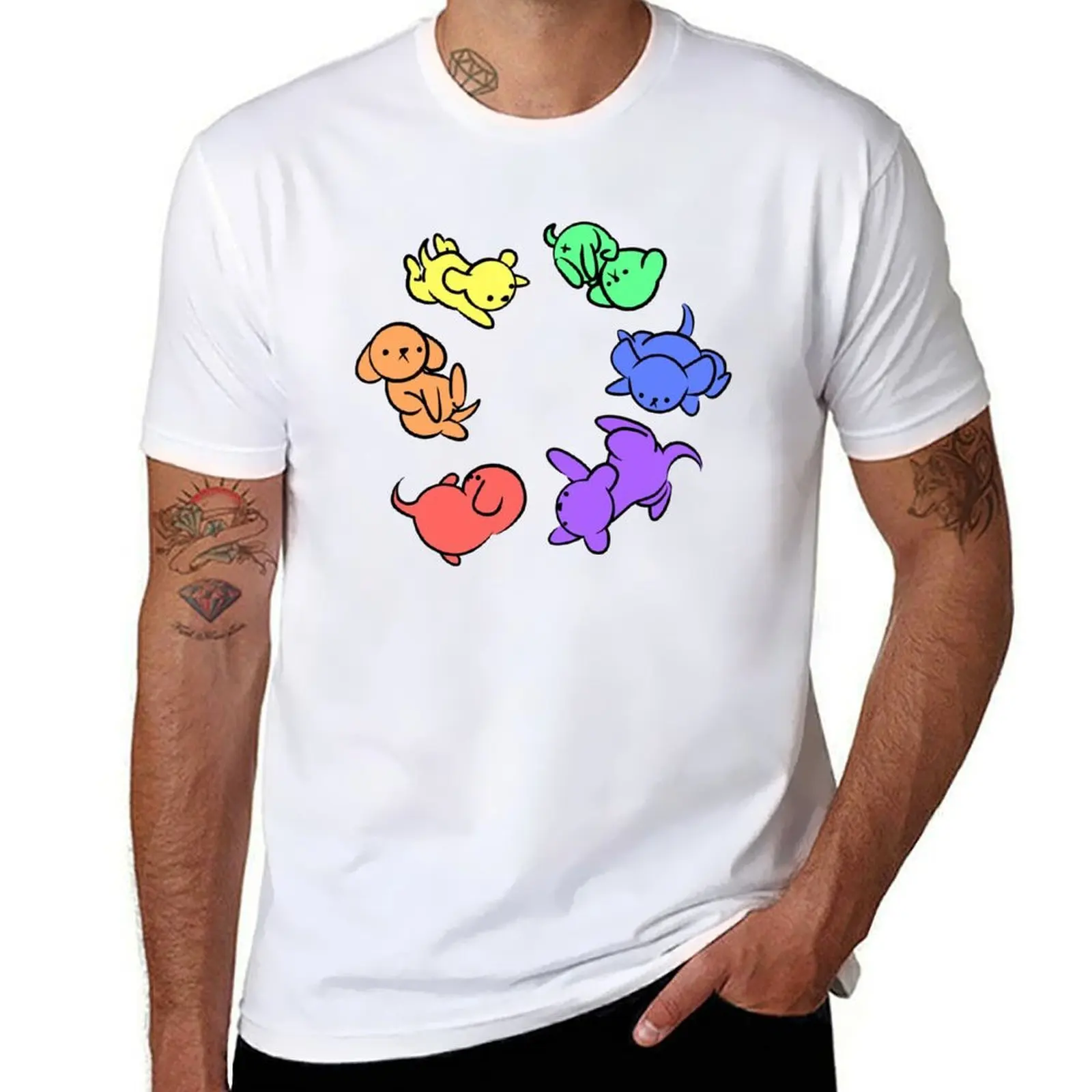 

Rainbow Puppies Loop T-Shirt t shirt for man t shirts with prints t shirt man luxury T-Shirt