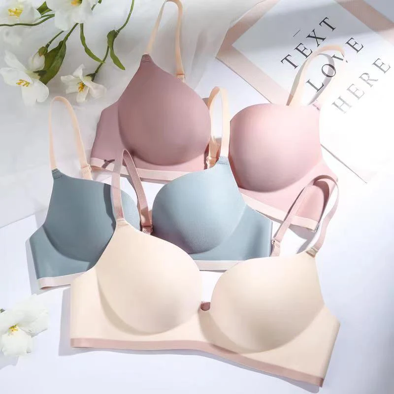 

Seamless Tops For Woman Bra Bralette Active Wire Free Push Up Female Lingerie Simple Soft Underwear For Woman Bras BANNIROU