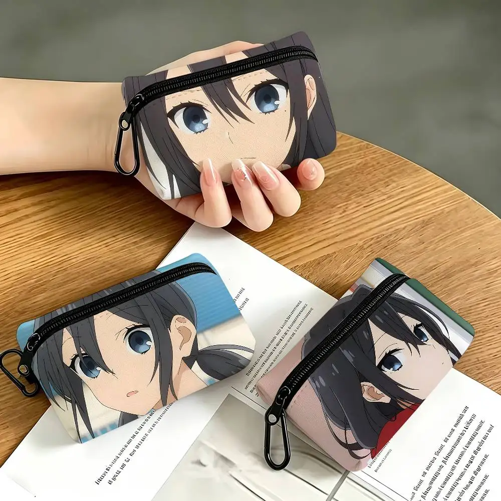 1pc Honoka Sawada Anime Characters Coin Purse With Carabiner Hook Portable Key Card Wallet Small Zipper Storage Pouch