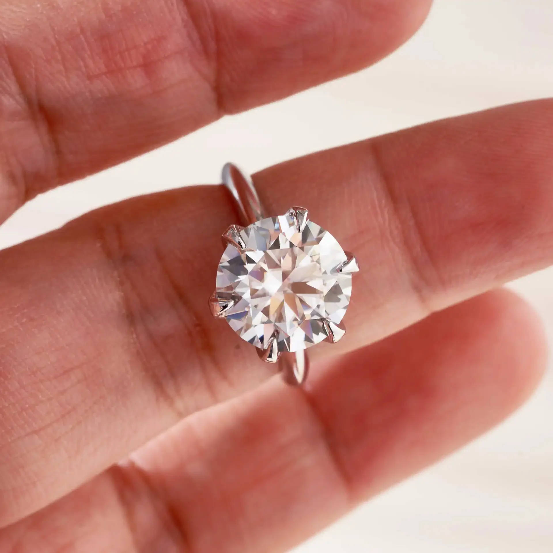Zertifizierter Moissanit-Ring VVS1 Lab-Diamant-Solitär-Ring für Damen, Verlobungs-, Versprechen- und Ehering-Schmuck – Detail 8
