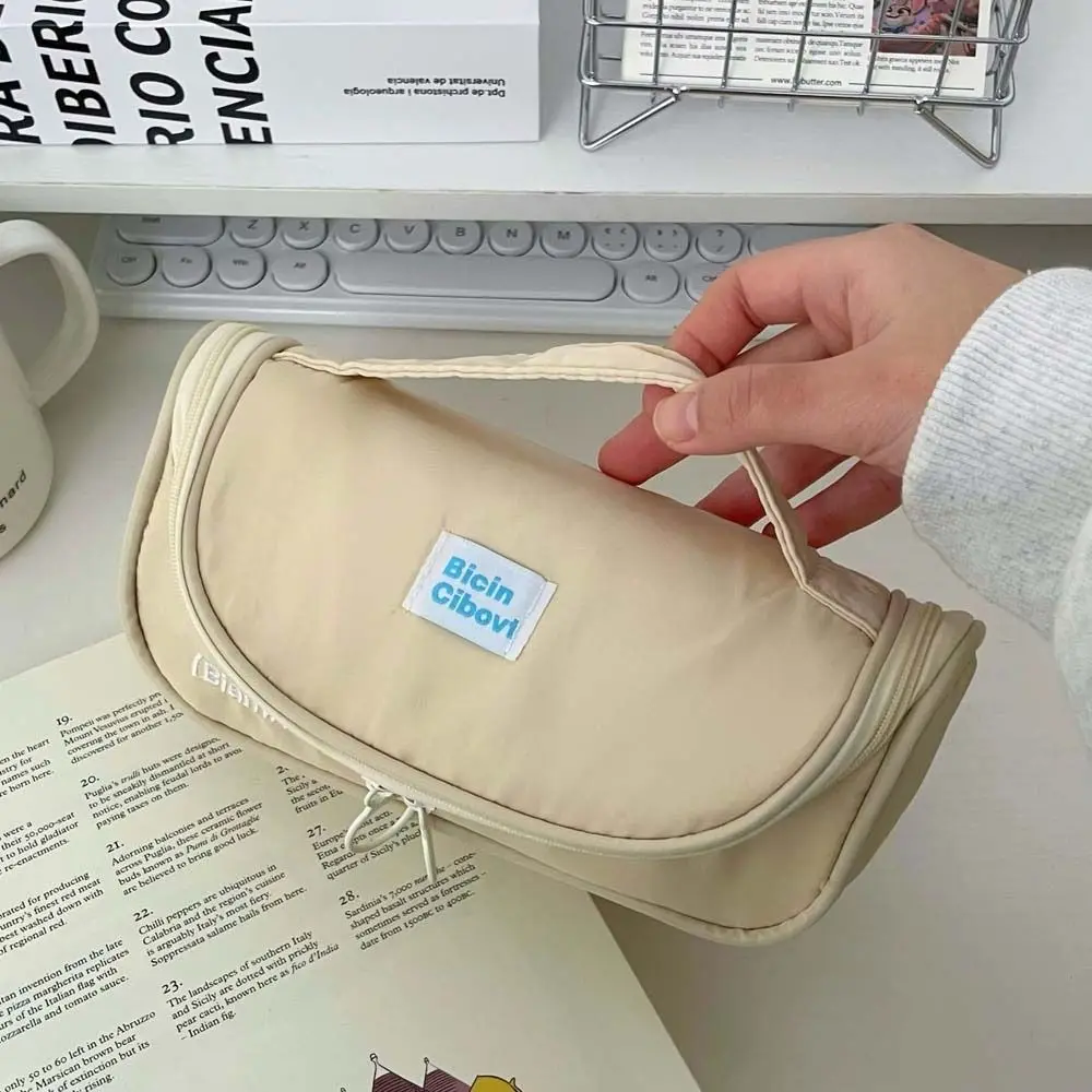 Handheld opslag briefpapier tas rits zakje reisportemonnee etui Koreaanse ins stijl effen kleur cosmetische tas meisjes cadeau