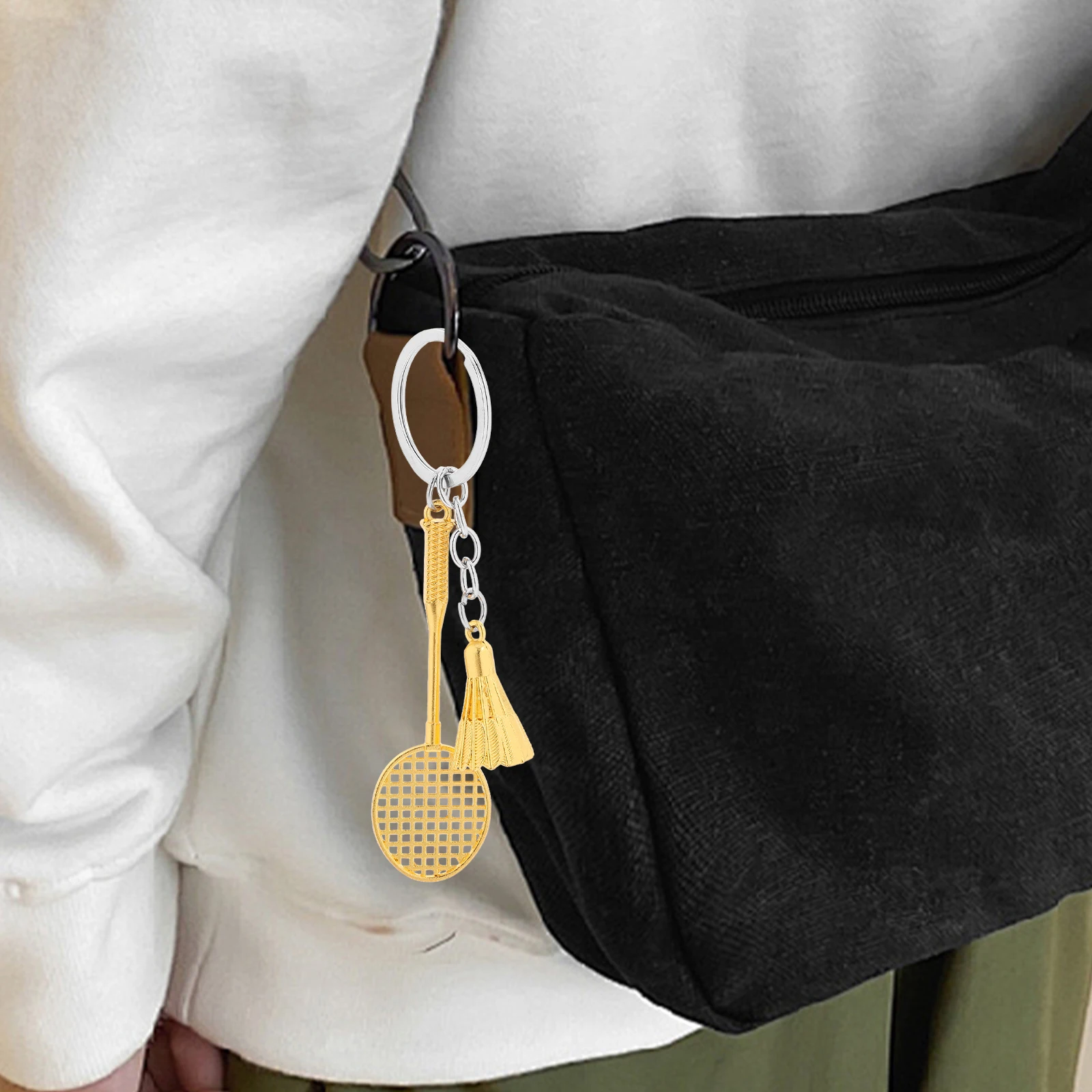 

Badminton Racket Keychain Party Decorations Design Chains Backpack Pendants Bag Charm Accessories Tennis