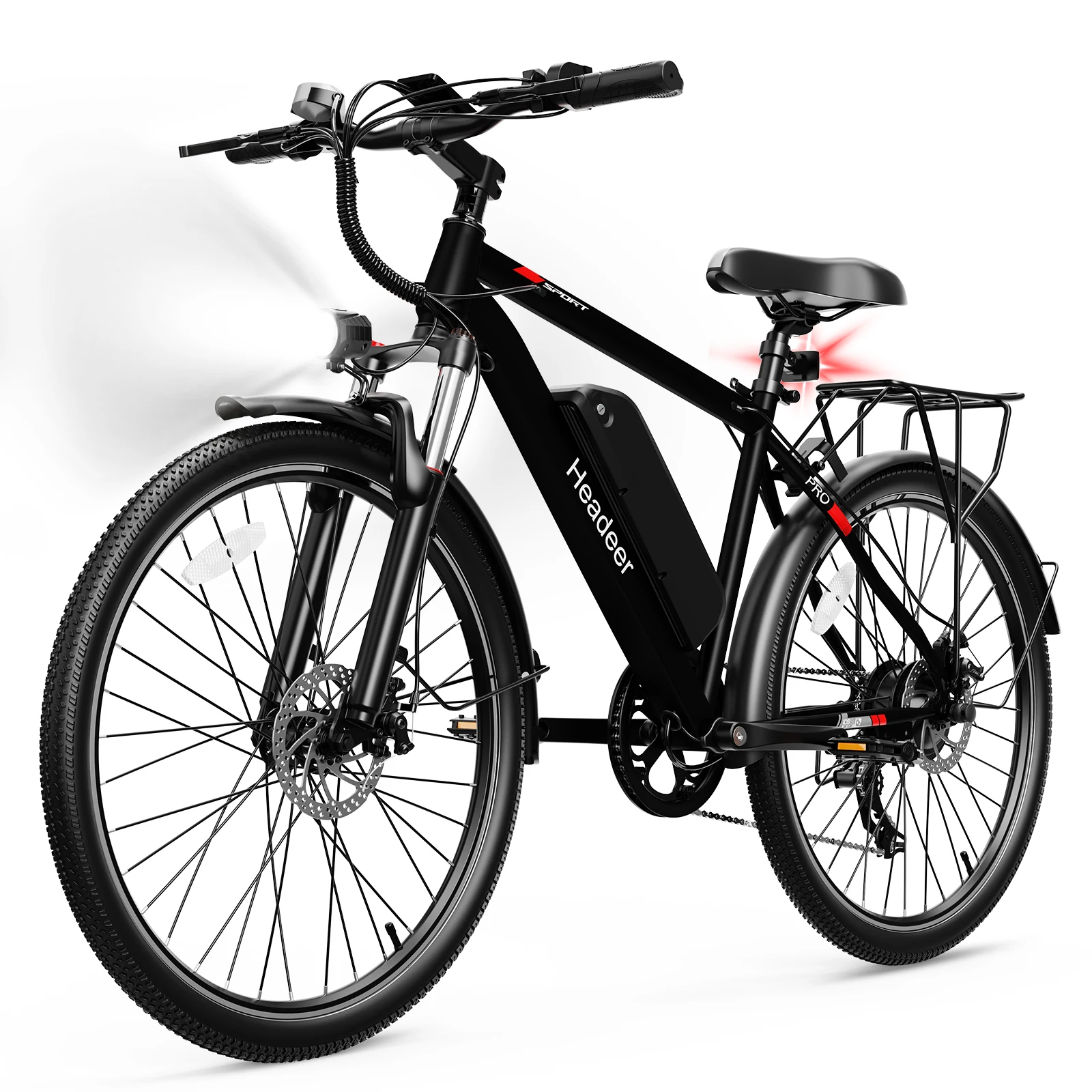 HEADEER BK1350 26" Electric Mountain Bike 250W E-Bike 48V 15Ah Removable Battery Up to 100KM Pedal Assist Dual Disc Brakes UK image 3
