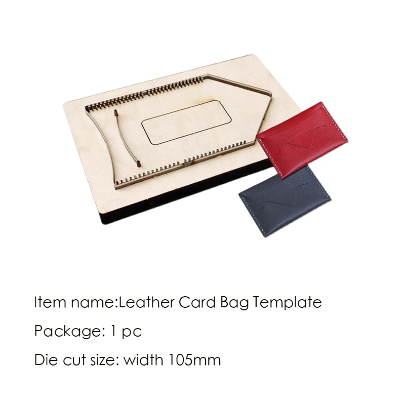 DIY Leather Craft Business Card Steel and Wood Template,Card Holder Cutting Board, Men Wallet Punch Tool