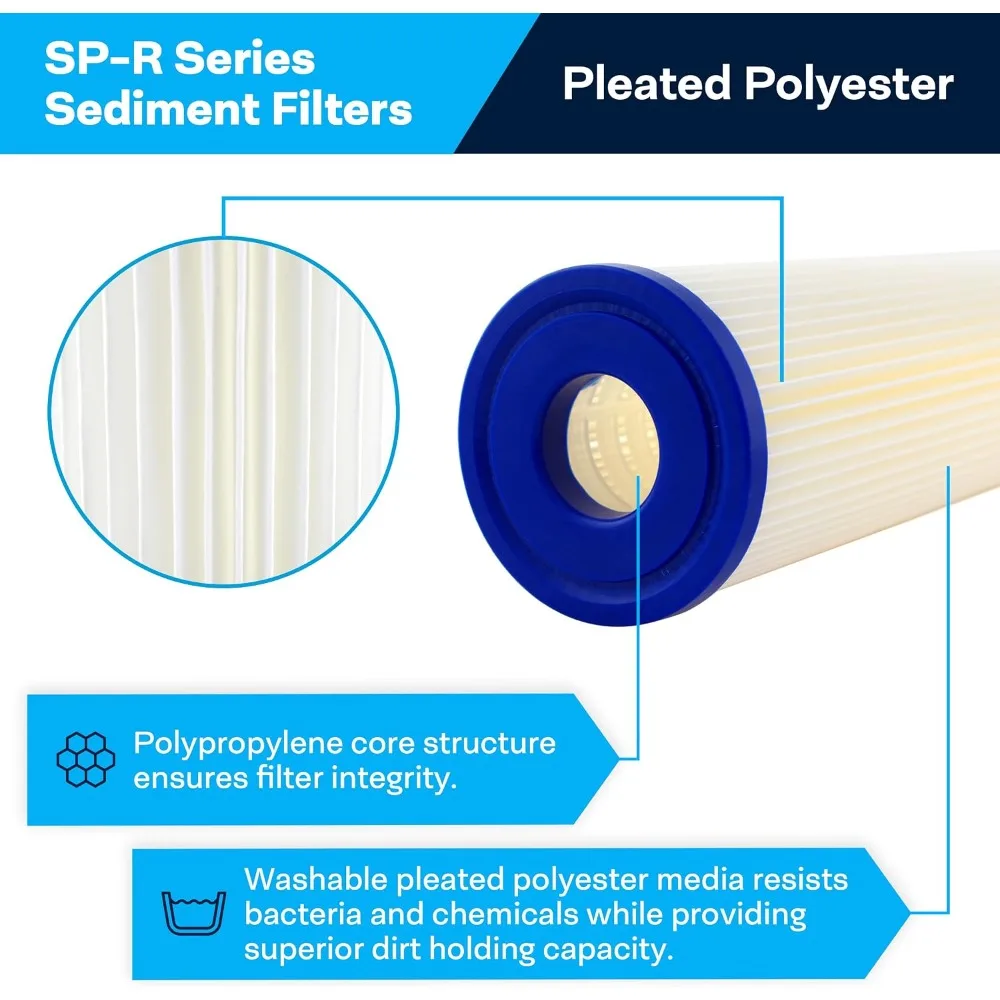 SpiroPure SP-R10-20BB 20x4.5 10 um Sediment Water Filter SPC-45-2010 6 Pack