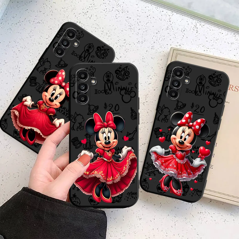 Funda de teléfono para Samsung Galaxy A71, A05, A05s, A20e, A01, A51, A04e, A41, A04s, A50, A03 Core, A70, A03s, A31, Disney, Minnie Mouse Red