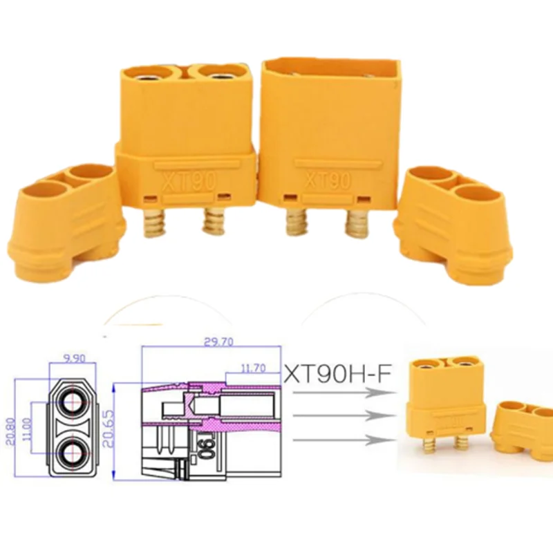 

Amass-XT90H with Protective Insulating End Cap Connectors, Male and Female, XT90 for RC Hobby Model Lipo Battery, 40% Off, 3 Pai