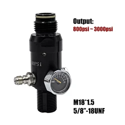 HPA 4500psi Cylinder Air Tank Regulator Valve Mountain Climbing Diving Threads M18*1.5 or 5/8-18UNF Output 800psi to 3000psi