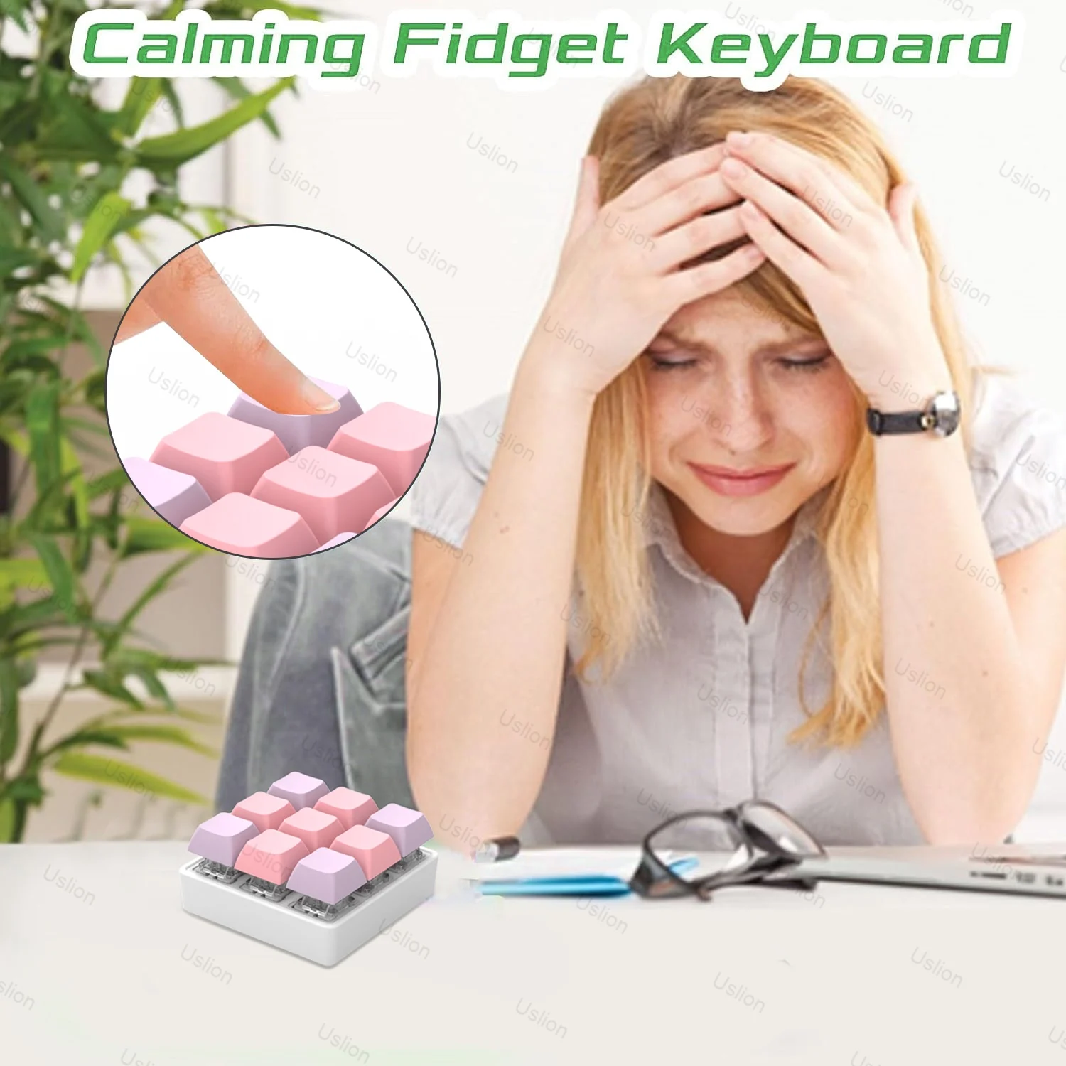 Keyboard Key Fidget Toy Colorful Keychain Keycap Stress Relief Toy For Children Adults Gifts Finger Button Anti-stress Toys