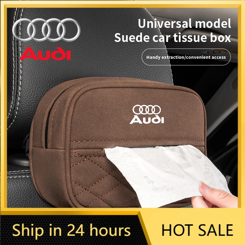 

Новинка 2026: Наклейки на авто, подставка для салфеток на спинку сиденья, держатель для бумажных полотенец, картонная коробка для Audi Sline A6 A7 A8 A1 A2 A3 A4 A5 Q6 Q7 Q8 RS