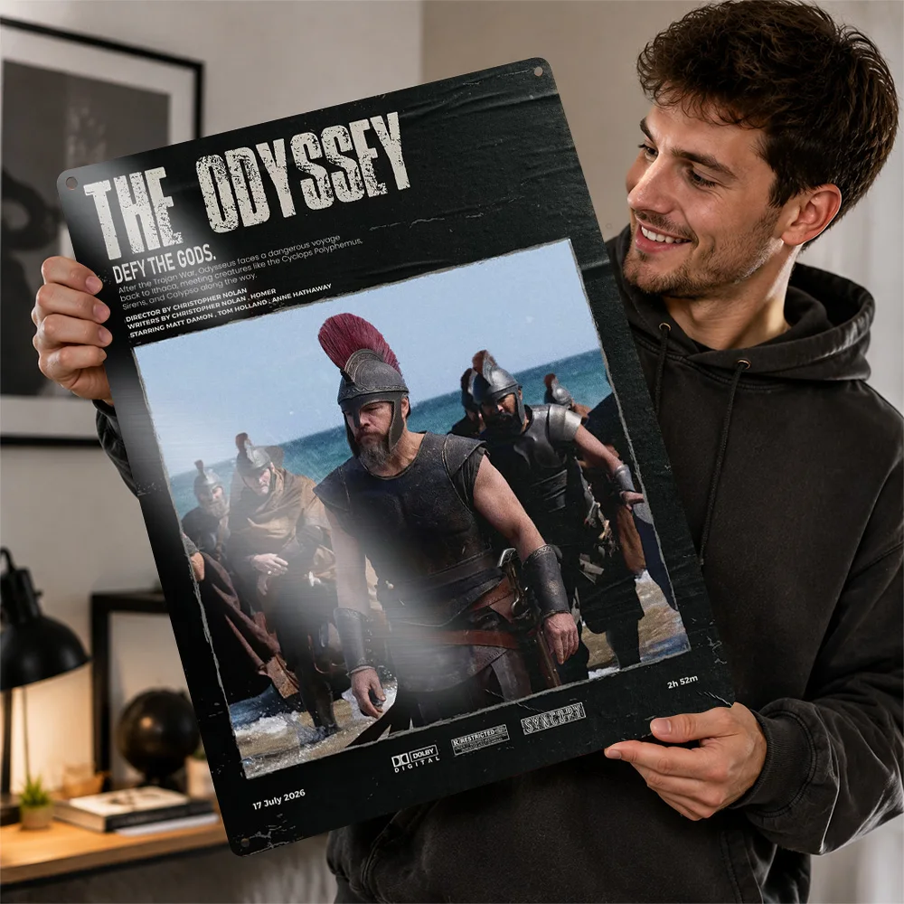The Odyssey Movie Concept Poster Retro 3D Printed Metal Signs Customized Wall Hanging Gift for Garage Accessories Bathroom Decor