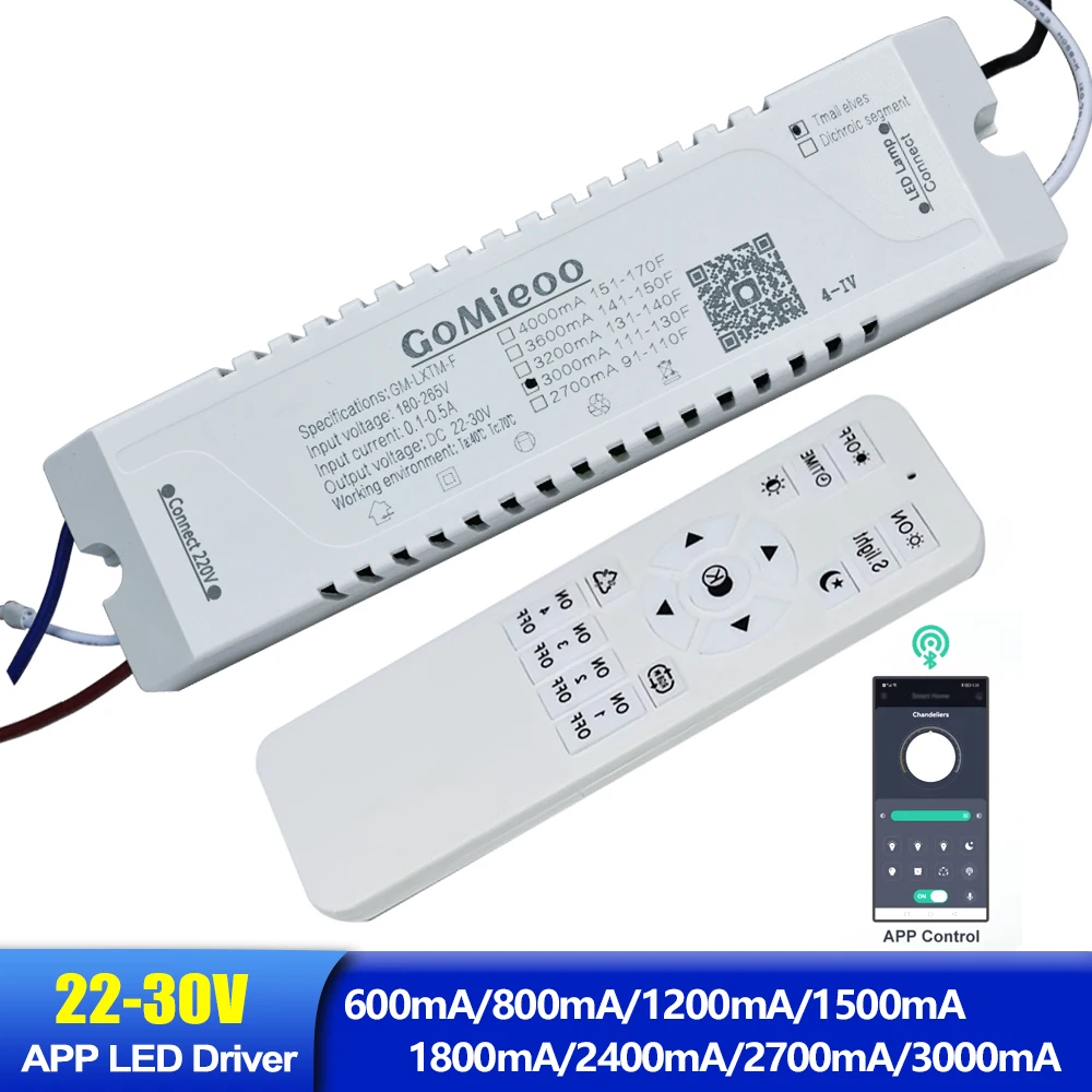 22-30V APP LED Driver GM-LXTM-F Two Lines 2 Color Intelligent Power Supply 600mA 800mA 1200mA 1500mA 1800mA 2400mA 2700mA 3000mA