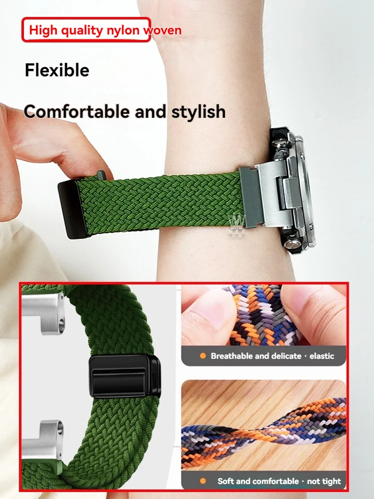Correa de reloj de nailon para Casio G-Shock GST-210/W 120 L/S 130 L/S310 GST-B100 W 300/400G |   Accesorios para relojes con muescas para hombre