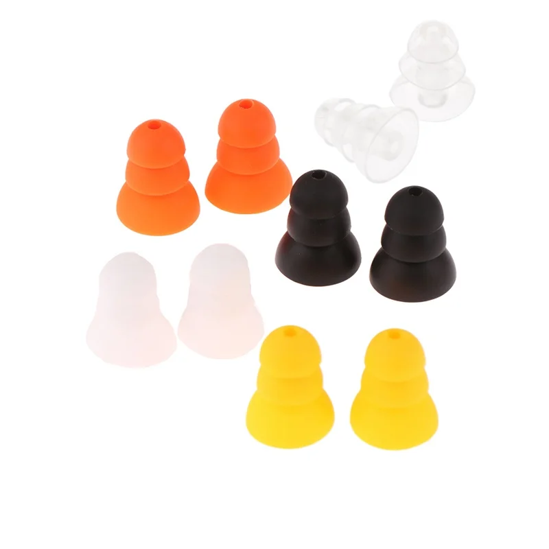 2pcs Hearing Aid Ear Tips Earplug Dome 3 Layer Soft Silicone Replacement Pocket Hearing Aids Earplug Domes Ear Care