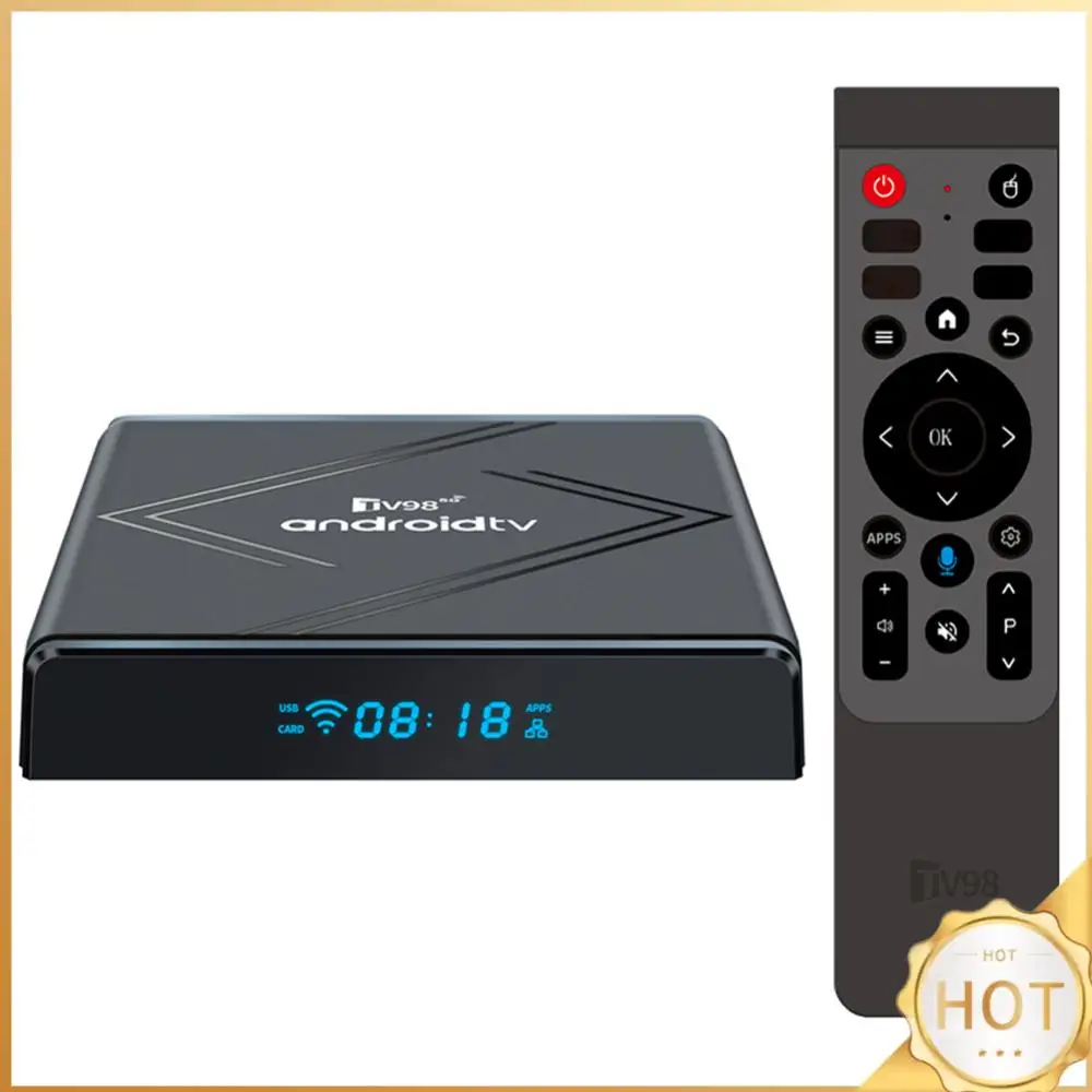 ТВ-приставка Android 14, 2,4G/5G, двойной Wi-Fi, медиаплеер, BT5.0, телеприставка, 4K Android-приставка с пультом дистанционного управления