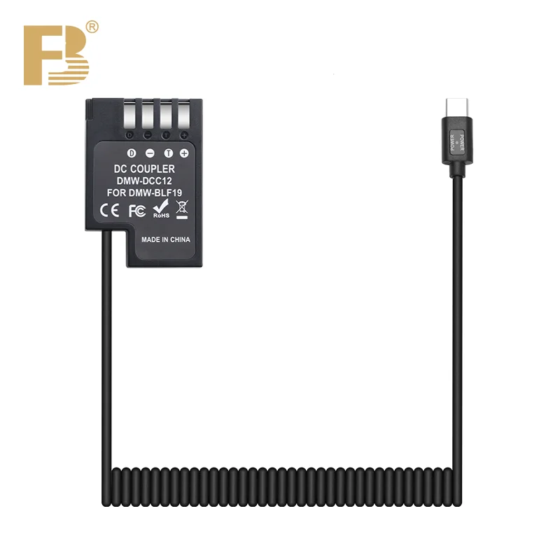 FB DMW-BLF19E Dummy Battery USB Type C Cable PD Power Adapter for Panasonic Lumix DMC-GH3 GH4 GH5 GH5S G9 GH5II DMW-GH5 Camera