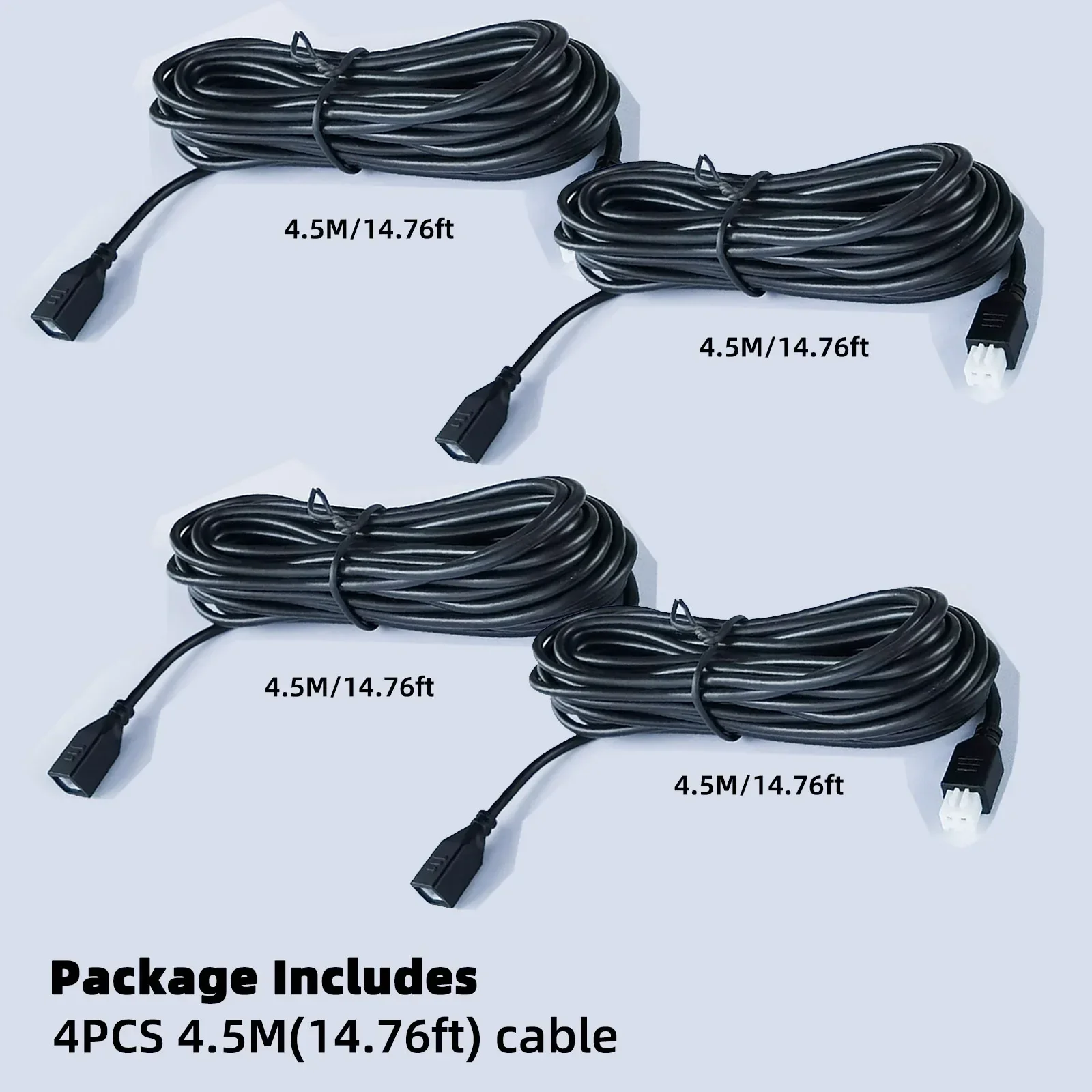 2-poliges Parksensoren-Verlängerungskabel, Parktronic-Kabel für Auto, Rückfahr-Parksensor, Backup-Radar, wasserdichte Verlängerung, 4 Stück