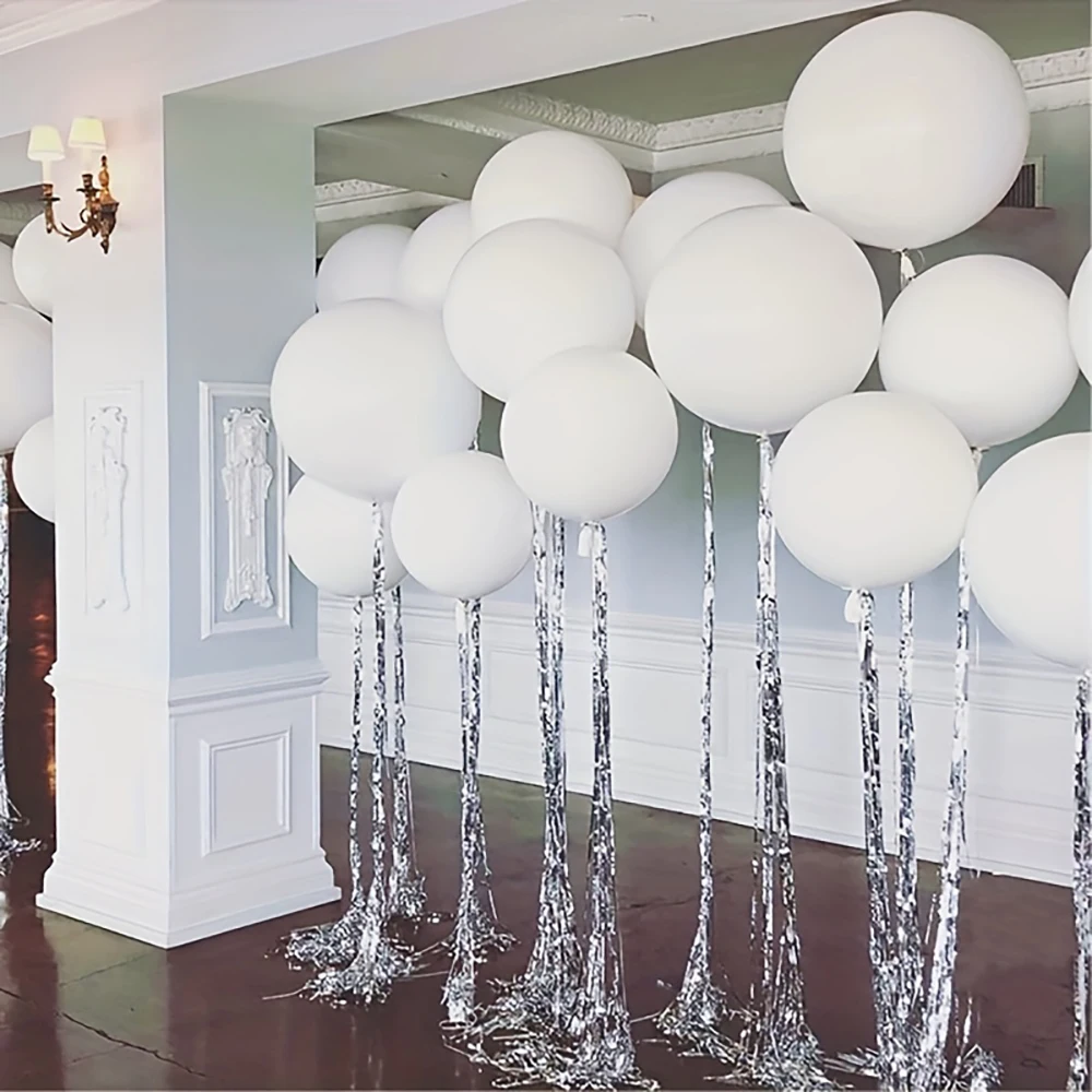 10/5pcs 18Inch Big Balloons White Round Latex Balloons for Wedding Baby Shower Birthday Party Graduation Ceremony Decorations