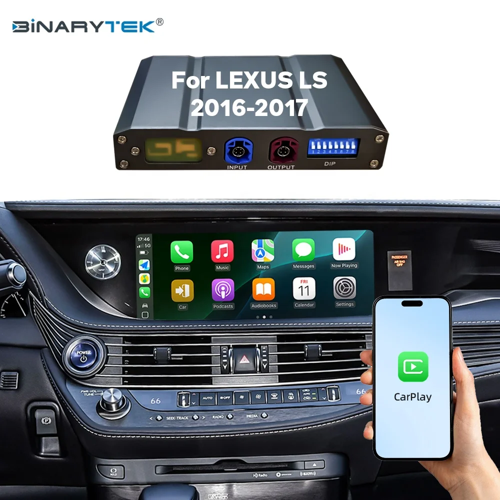NewFor Lexus LS 2016-2017 Linux Interface Box Wireless CarPlay Android Auto CarPlay Module Decoder Car Radio Binarytek