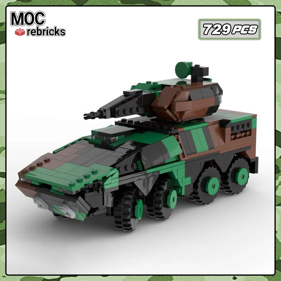 Hot Selling MOC Building Blocks Military Series GTK Boxer Tank Armored Vehicle Model Bricks DIY Creative Children Toys Souvenirs