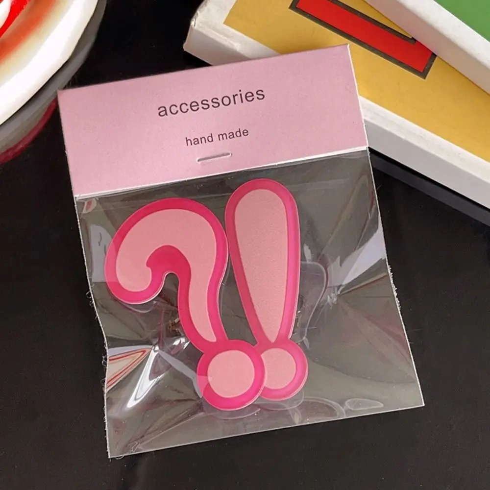 Jewelry Funny Question Mark Hair Clip Sweet Creative Exclamation Mark Barrettes Acrylic Hairpin Hair Styling Accessory